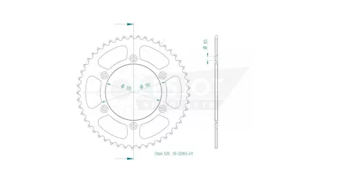 Pinion spate Esjot 49T oțel 50-32065-49