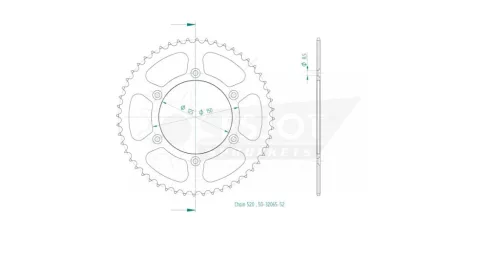 Pinion spate Esjot 52T oțel 50-32065-52