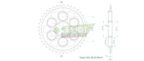 Pinion spate Esjot 41T oțel 50-32166-41