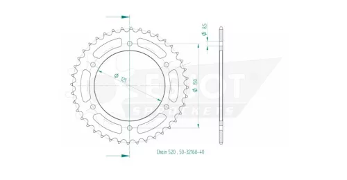 Pinion spate Esjot 40T oțel 50-32168-40