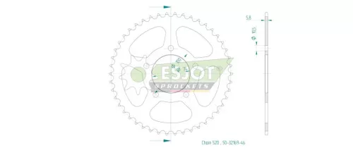 Pinion spate Esjot 46T oțel 50-32169-46