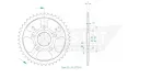 Pinion spate Esjot 43T oțel 50-32172-43