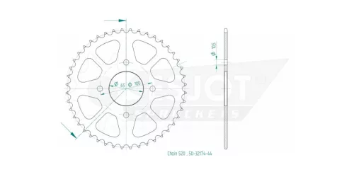 Pinion spate Esjot 44T oțel 50-32174-44