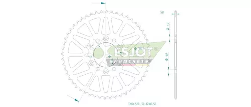 Pinion spate Esjot 52T oțel 50-32185-52