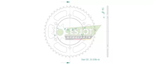 Pinion spate Esjot 46T oțel 50-32186-46