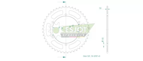 Pinion spate Esjot 45T oțel 50-32187-45