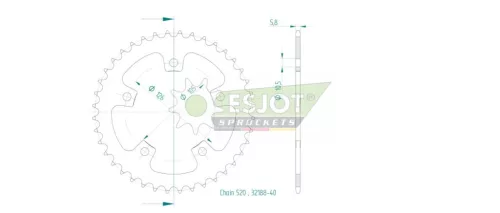 Pinion spate Esjot 40T oțel 50-32188-40