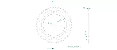 Pinion spate Esjot 43T oțel 50-32215-43