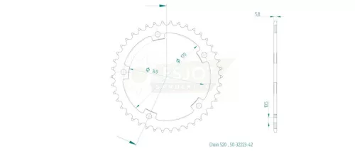 Pinion spate Esjot 42T oțel 50-32223-42