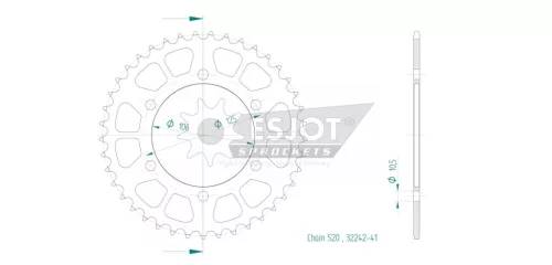 Pinion spate Esjot 41T oțel 50-32242-41