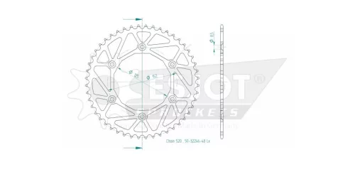 Pinion spate Esjot 48T oțel 50-32246-48L