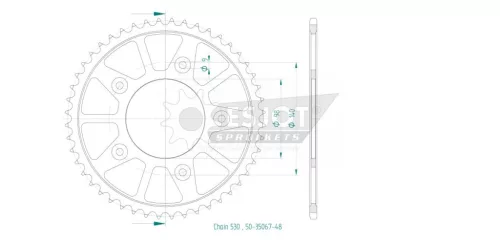 Pinion spate Esjot 48T oțel 50-35067-48