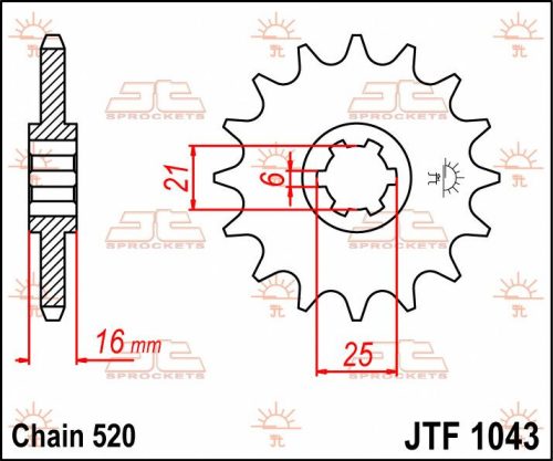 Pinion față JT Sprockets 14T oțel JTF1043.14