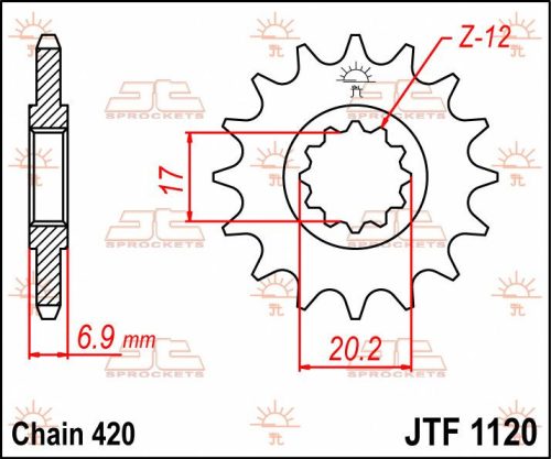 Pinion față JT Sprockets 11T oțel JTF1120.11