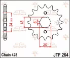 Pinion față JT Sprockets 14T oțel JTF264.14