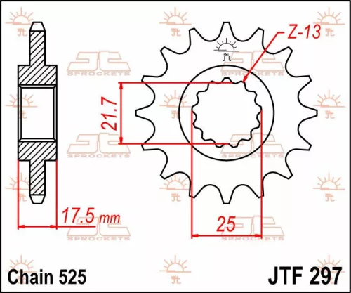 Pinion față JT Sprockets 15T oțel JTF297.15