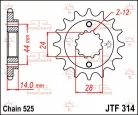 Pinion față JT Sprockets 16T oțel JTF314.16