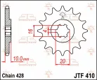 Pinion față JT Sprockets 14T oțel JTF410.14
