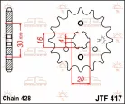 Pinion față JT Sprockets 14T oțel JTF417.14