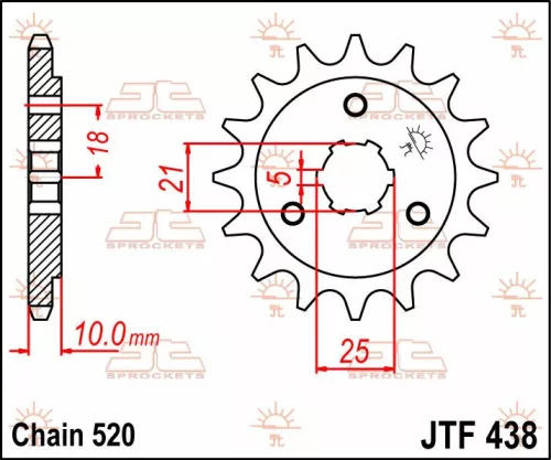 Pinion față JT Sprockets 15T oțel JTF438.15
