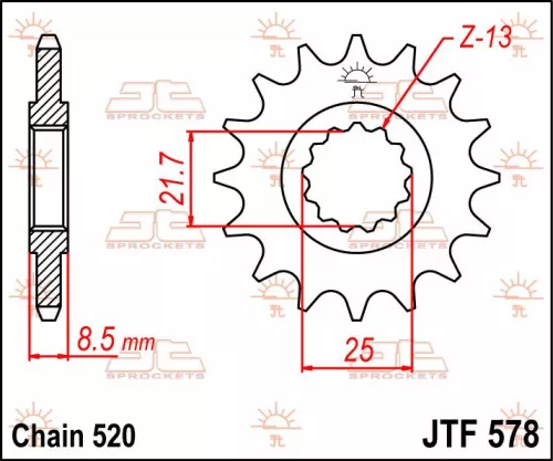 Pinion față JT Sprockets 16T oțel JTF578.16