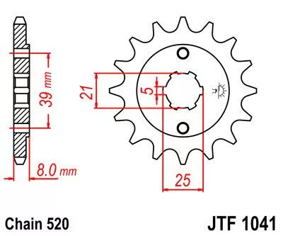 Pinion față JT Sprockets 14T oțel JTF1041.14