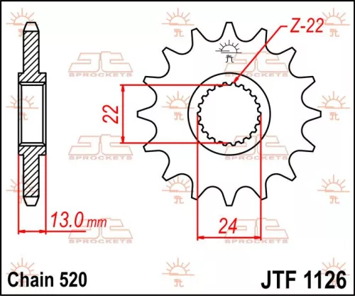 Pinion față JT Sprockets 16T oțel JTF1126.16