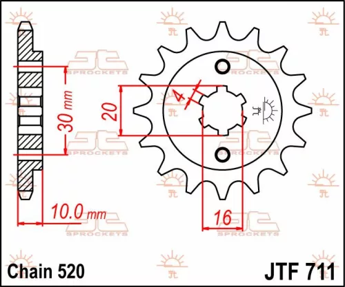 Pinion față JT Sprockets 12T oțel JTF711.12
