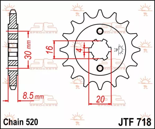 Pinion față JT Sprockets 12T oțel JTF718.12
