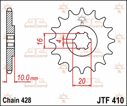 Pinion față JT Sprockets 13T oțel JTF410.13