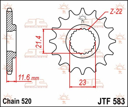 Pinion față JT Sprockets 14T oțel JTF583.14