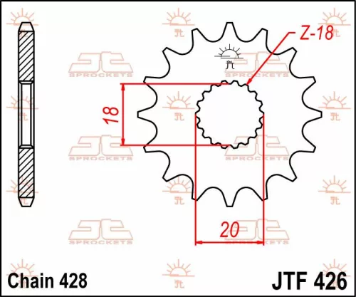 Pinion față JT Sprockets 15T oțel JTF426.15