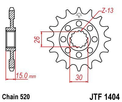 Pinion față JT Sprockets 17T oțel JTF1404.17