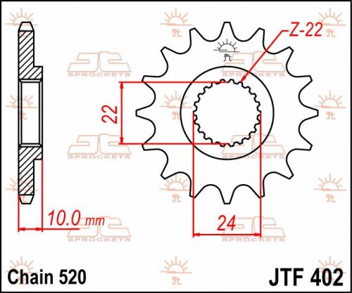 Pinion față JT Sprockets 13T oțel JTF402.13