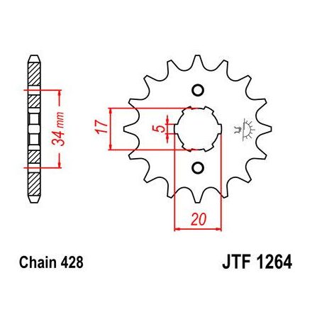 JTF1264-14-PINION-FATA-14-DINTI-428-PAS-SCM420-CROMAT-OTEL