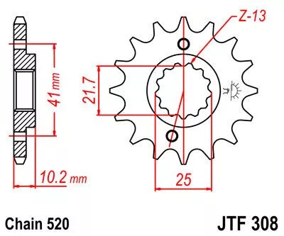 Pinion față JT Sprockets 16T oțel JTF308.16