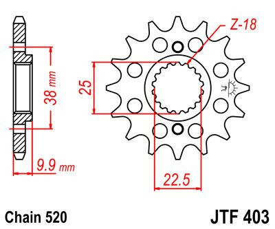 Pinion față JT Sprockets 14T oțel JTF403.14