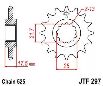 Pinion față JT Sprockets 15T oțel JTF297.15RB