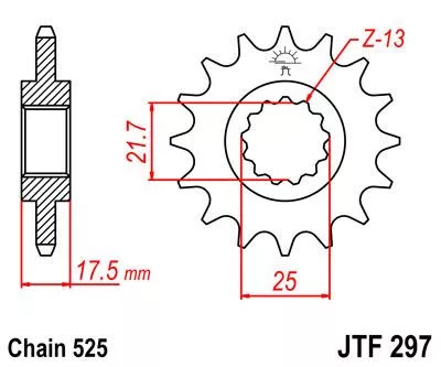 Pinion față JT Sprockets 15T oțel JTF297.15RB