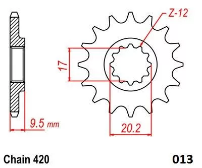Pinion față transmisie MOTO-MASTER 610131112