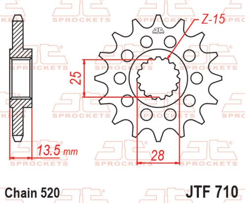 Pinion față JT Sprockets 16T oțel JTF710.16RB