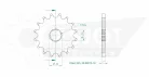Pinion față Esjot 16T oțel 50-29010-16