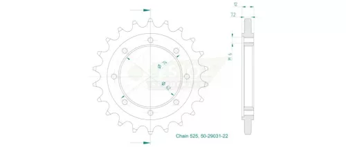 Pinion față Esjot 22T oțel 50-29031-22