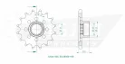 Pinion față Esjot 16T oțel 50-29050-16S