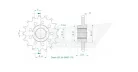 Pinion față Esjot 17T oțel 50-29057-17S