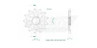 Pinion față Esjot 13T oțel 50-32109-13S