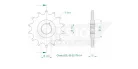 Pinion față Esjot 14T oțel 50-32178-14