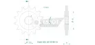 Pinion față Esjot 14T oțel 50-32198-14