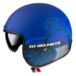   Casca Mt Helmets Le Mans 2 SV Cafe Racer B7 albastru mat - Albastru mat