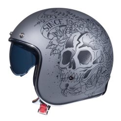   Casca Mt Helmets Le Mans 2 SV Skull & Rose A2 negru/gri mat - Negru/gri mat